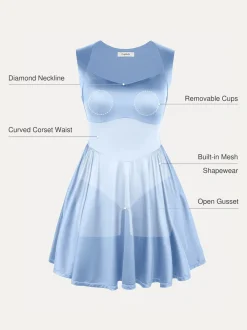 Shapewear Sweetheart Neckline Fit & Flare Mini Dress
