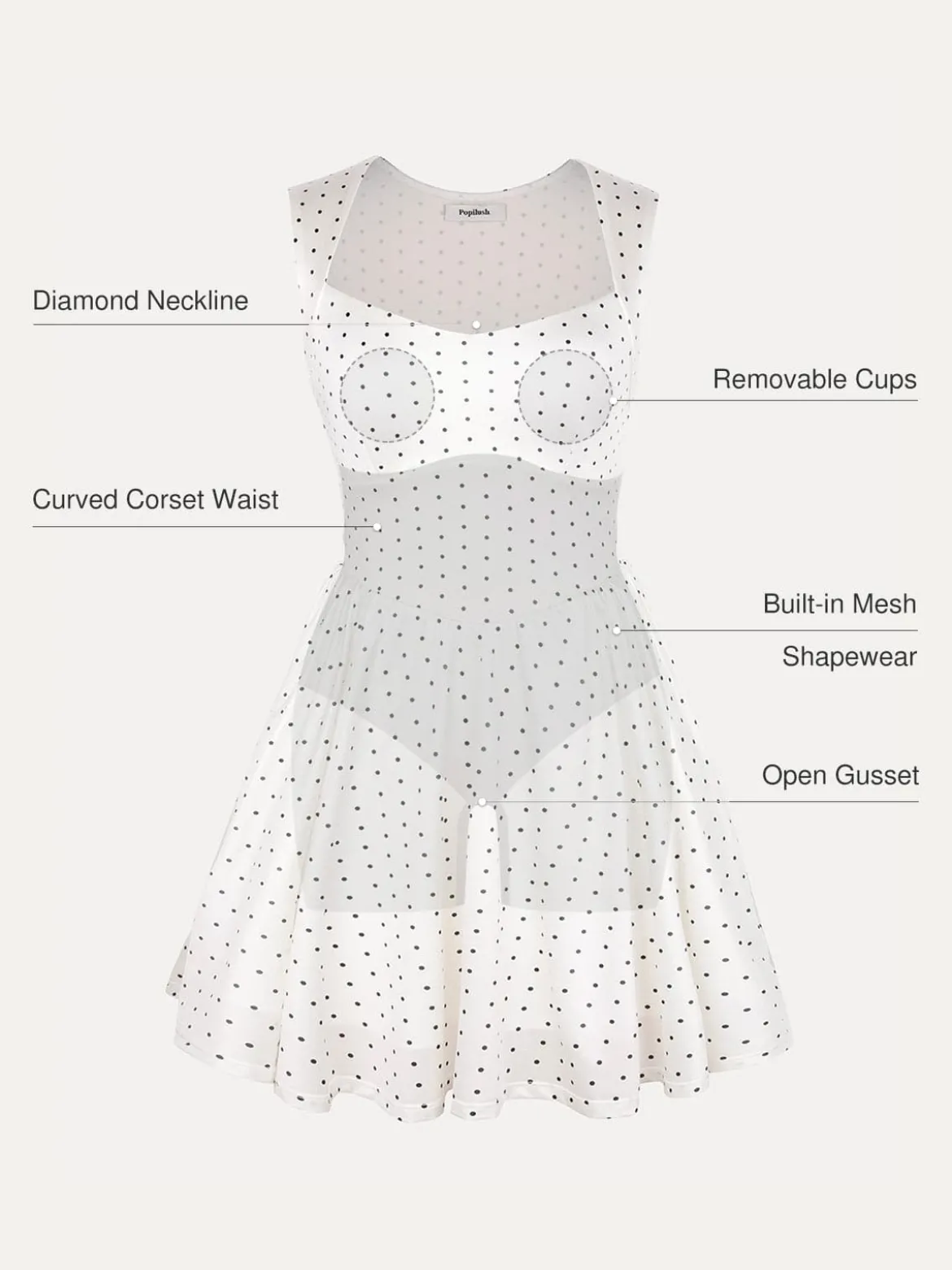 Shapewear Sweetheart Neckline Fit & Flare Mini Dress