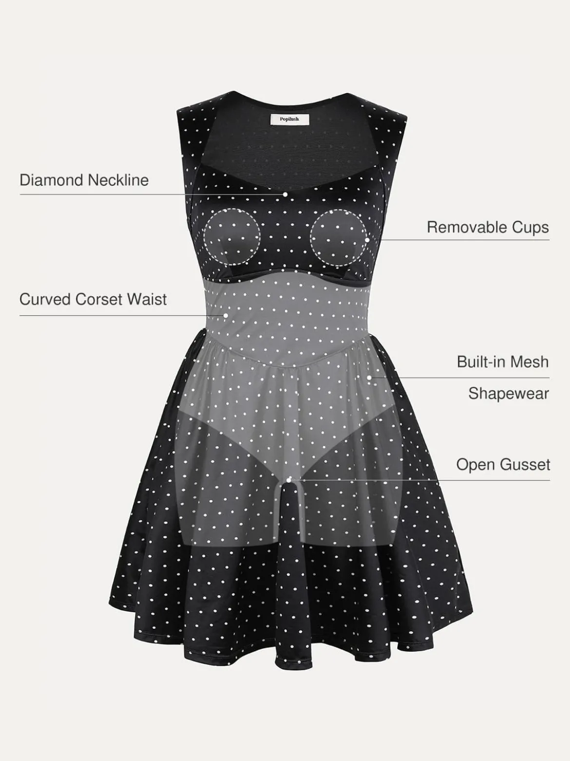 Shapewear Sweetheart Neckline Fit & Flare Mini Dress