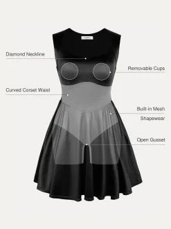 Shapewear Sweetheart Neckline Fit & Flare Mini Dress