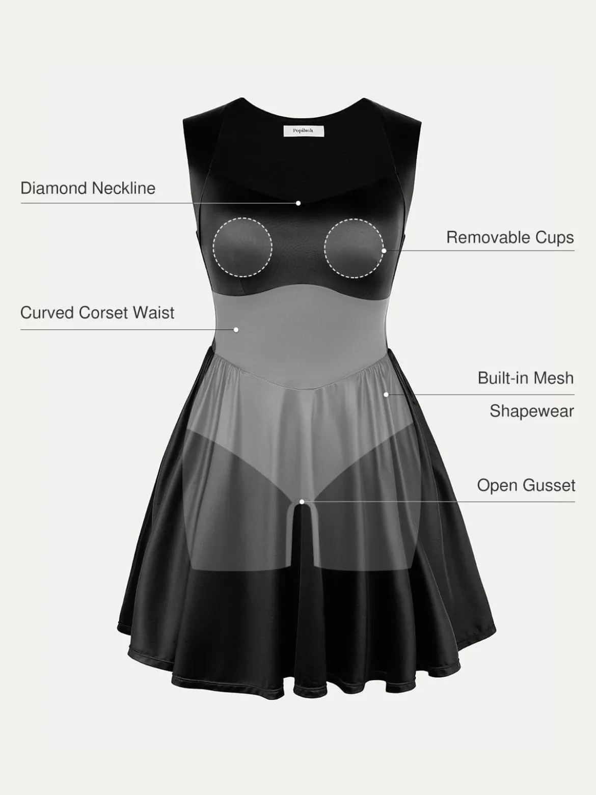 Shapewear Sweetheart Neckline Fit & Flare Mini Dress