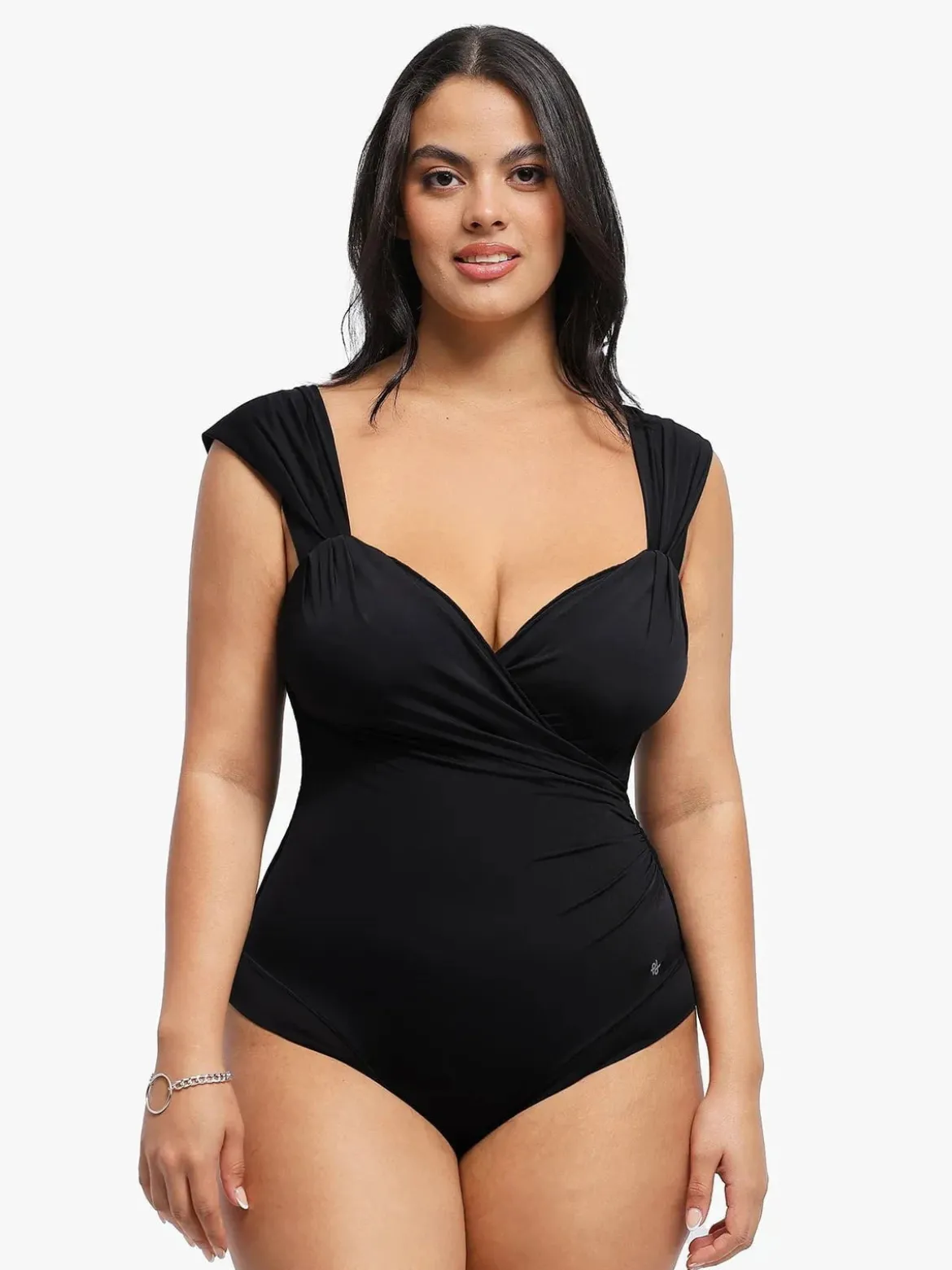 Shapewear Sweet-Heart Neckline Cap Sleeve Bodysuit