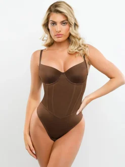 Shapewear Tummy Control Corset Thong Bodysuit