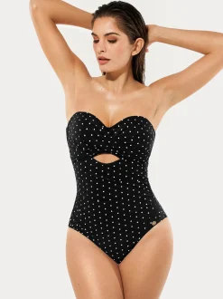 Twist & Shirred Sculpting One-Piece with Removable Straps