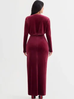 Velvet Long-Sleeve Shrug Bolero