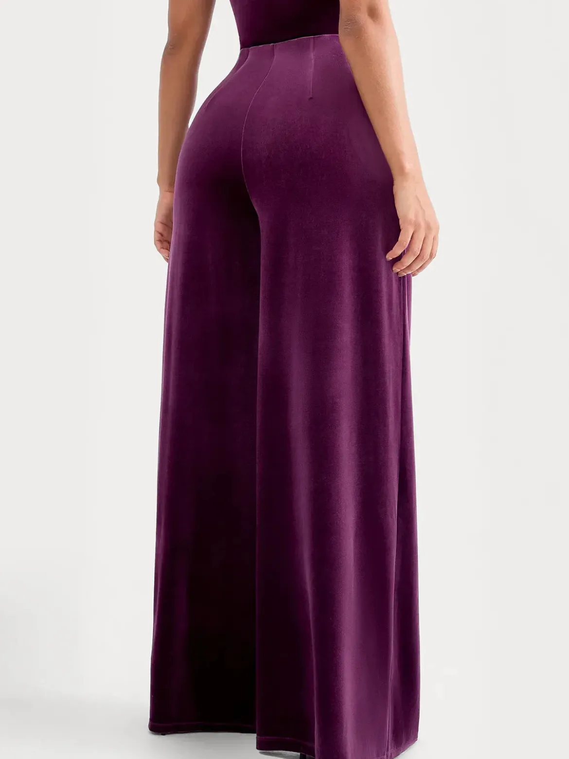 Velvet Wide-Leg Sculpting Trousers