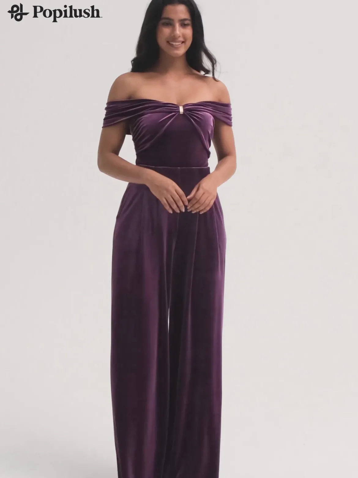 Velvet Wide-Leg Sculpting Trousers