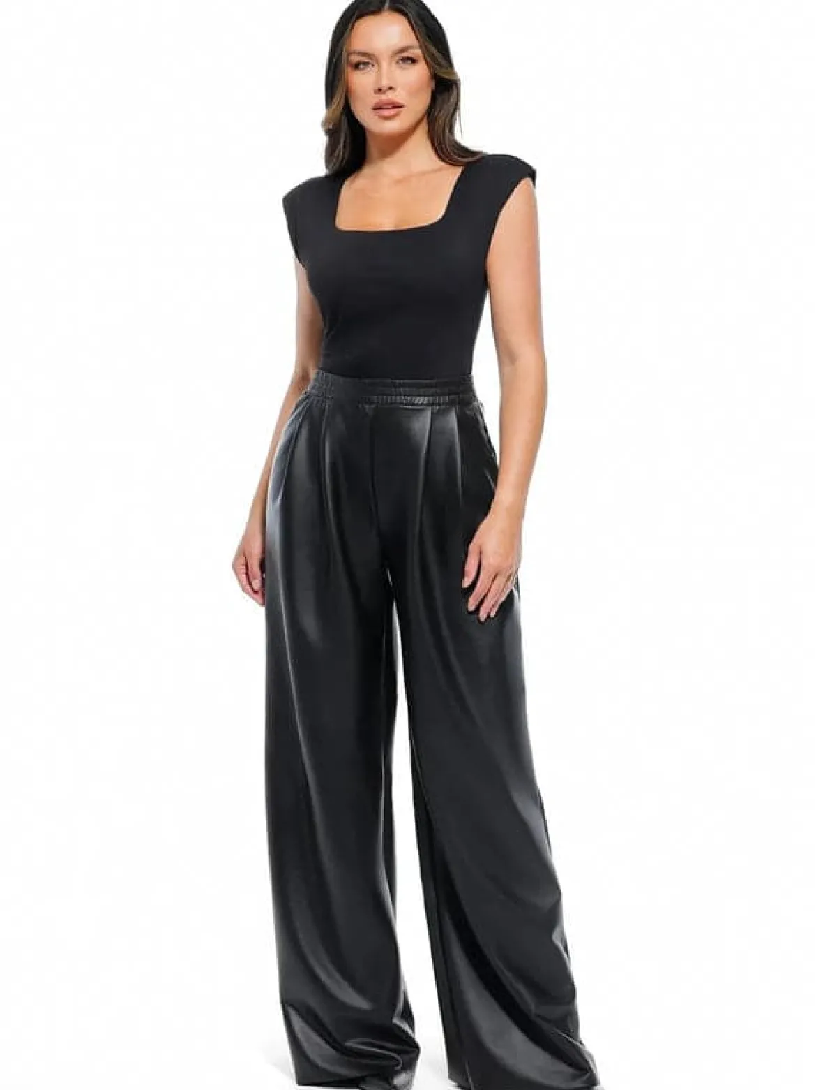 Velvet Wide-Leg Sculpting Trousers