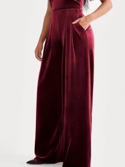 Velvet Wide-Leg Sculpting Trousers