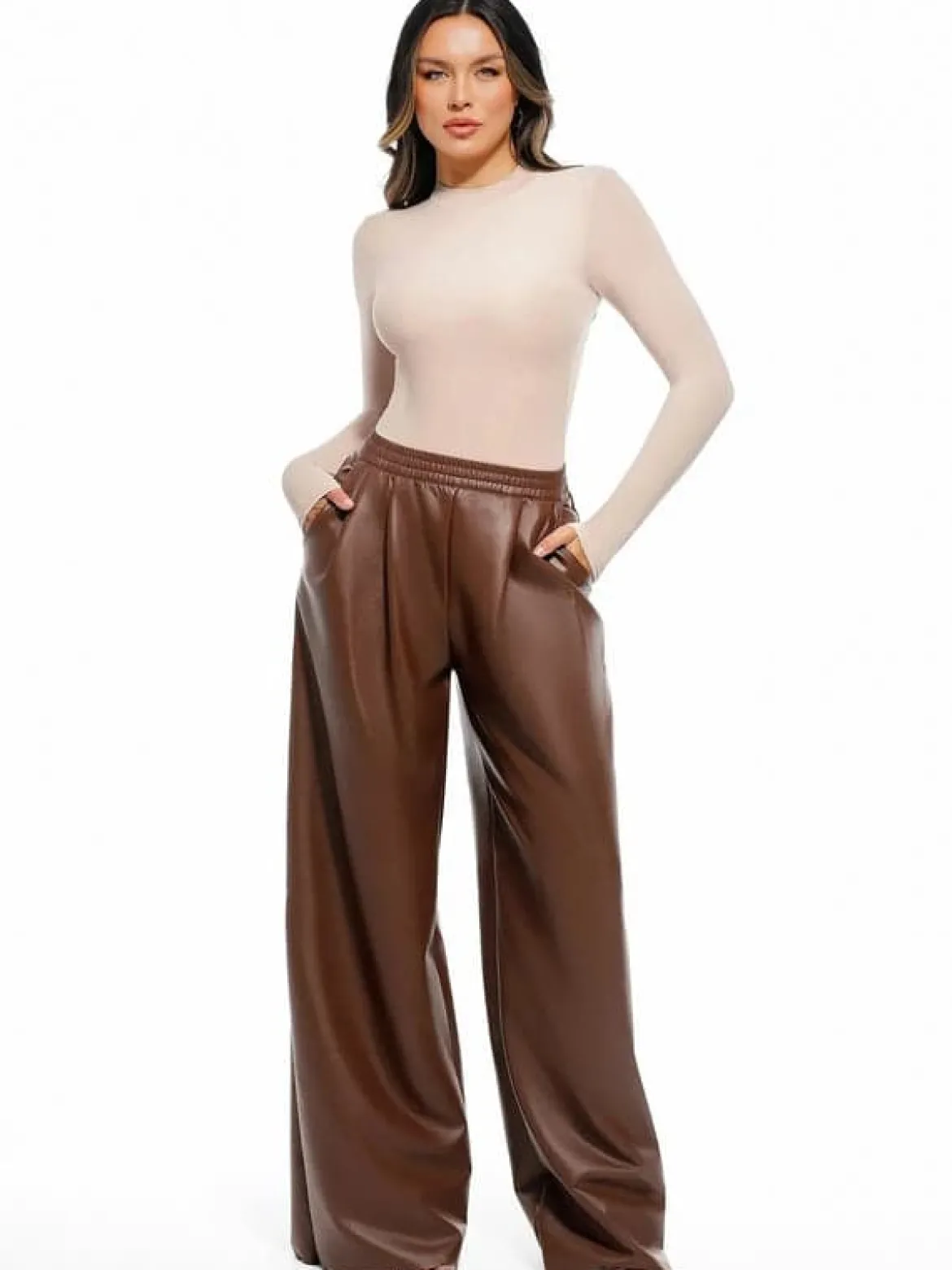 Velvet Wide-Leg Sculpting Trousers