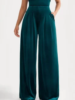 Velvet Wide-Leg Sculpting Trousers
