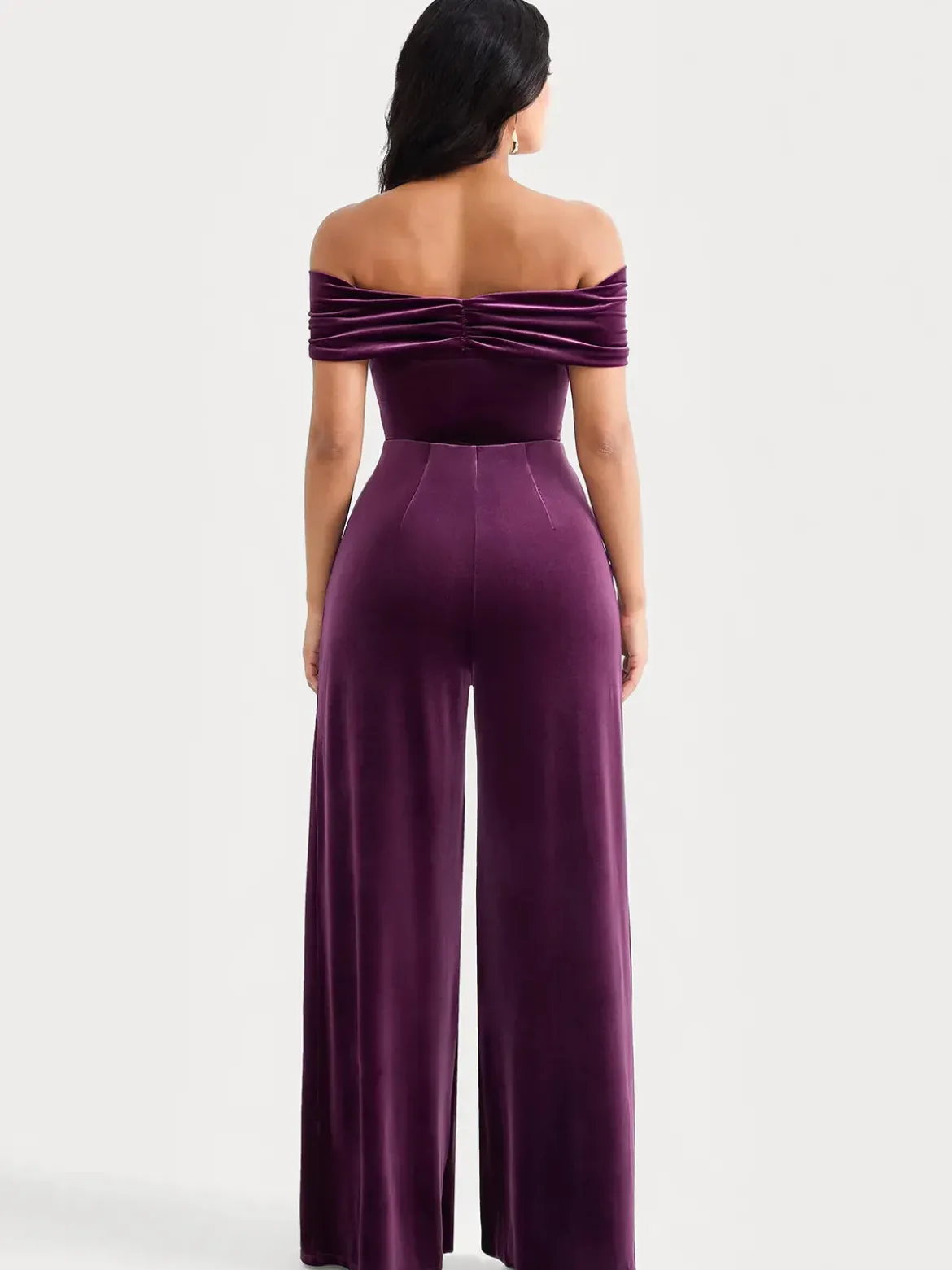 Velvet Wide-Leg Sculpting Trousers