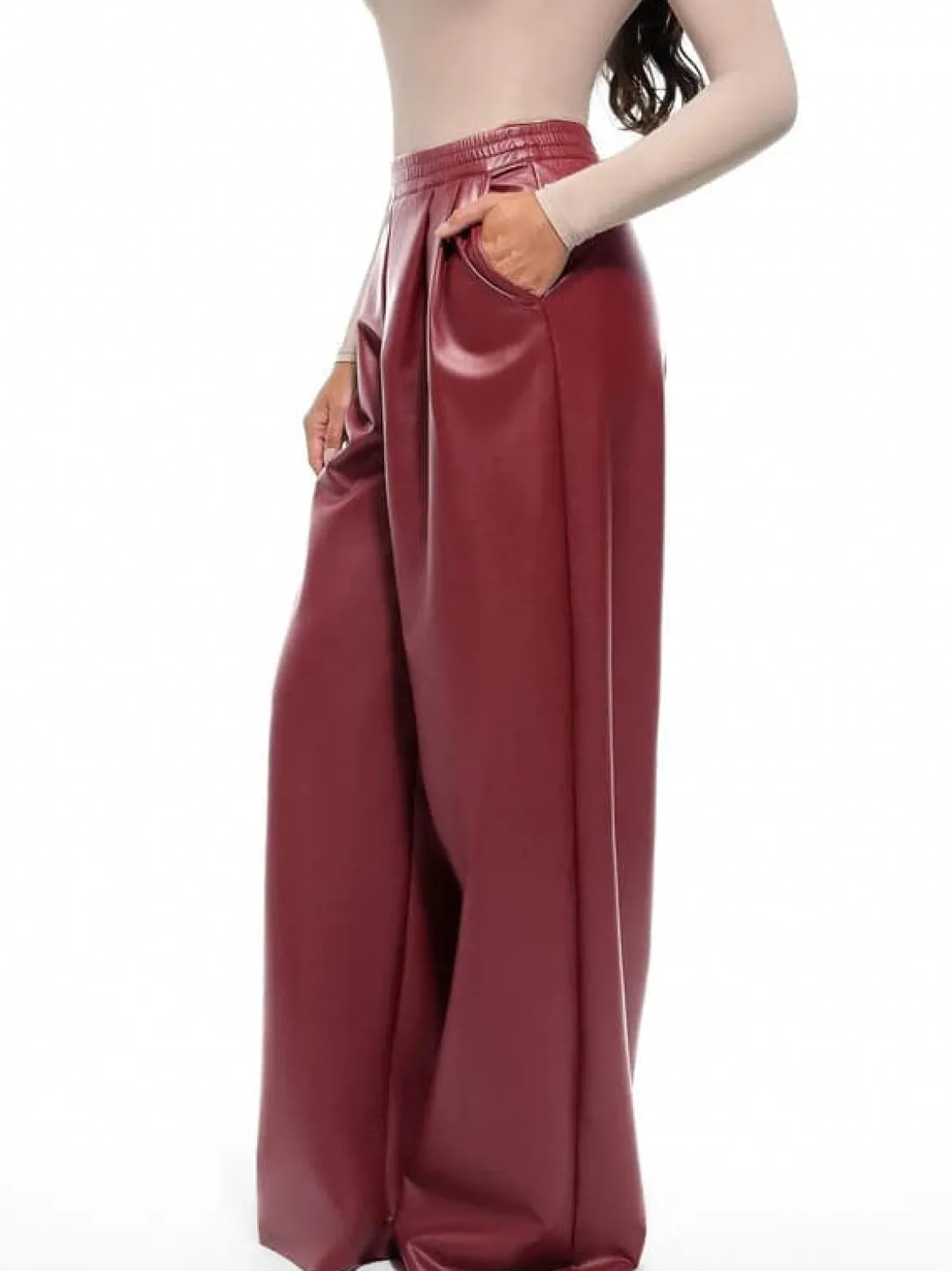 Velvet Wide-Leg Sculpting Trousers