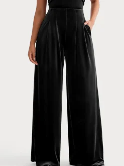 Velvet Wide-Leg Sculpting Trousers