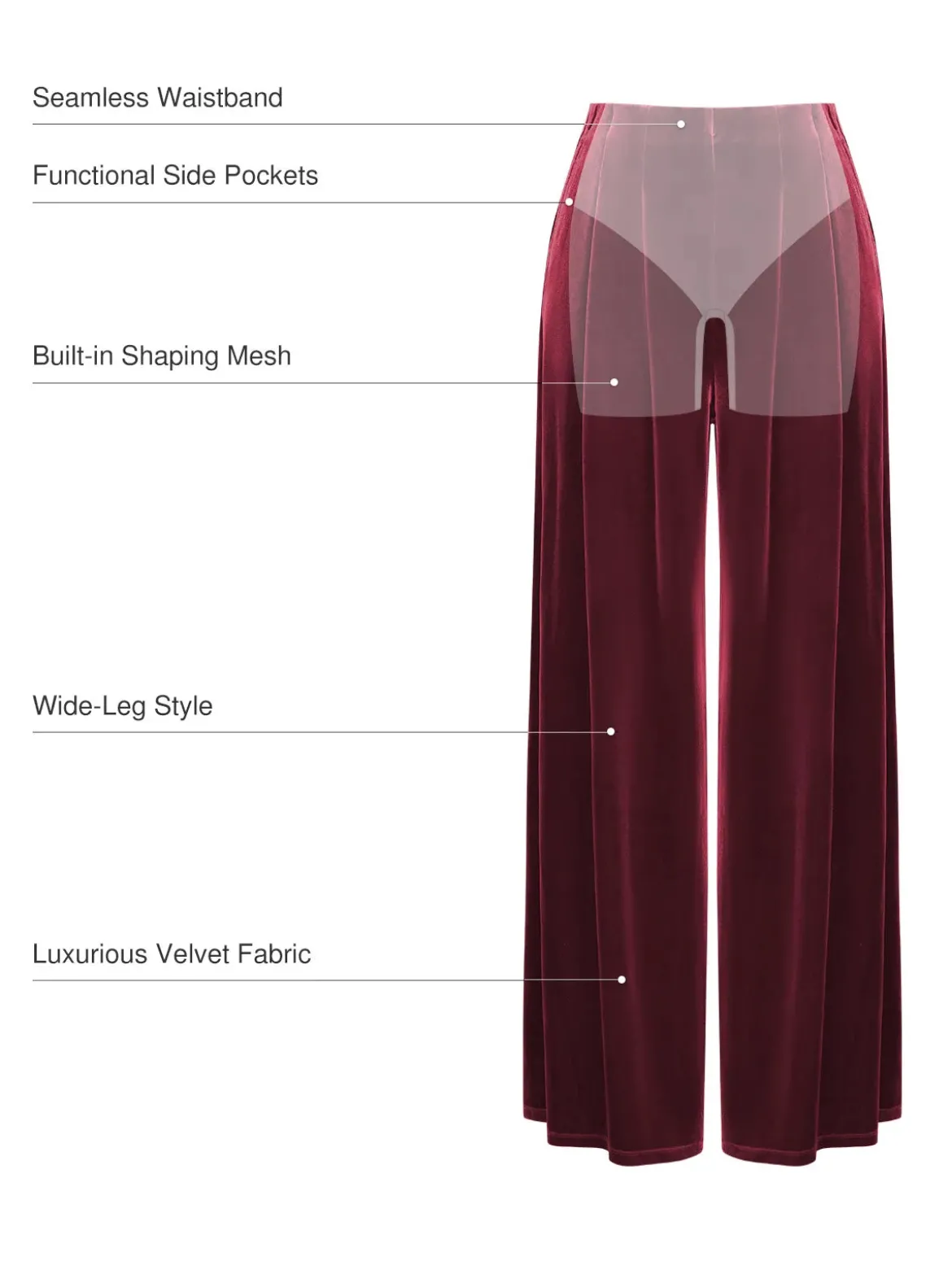 Velvet Wide-Leg Sculpting Trousers