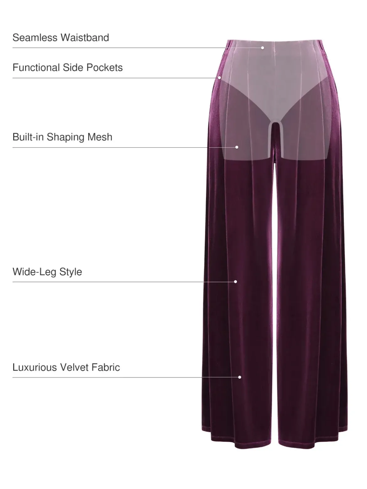 Velvet Wide-Leg Sculpting Trousers