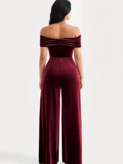Velvet Wide-Leg Sculpting Trousers