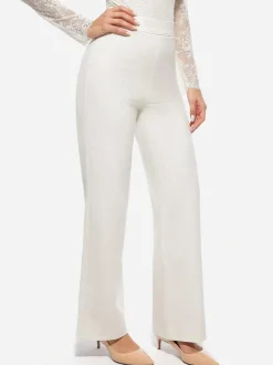 Velvet Wide-Leg Sculpting Trousers