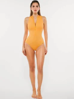 Zip-Front Waist Shaping Swimsuit